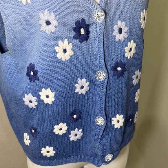 Vintage Floral V-Neck Sweater Vest for Fall and Spring Layering - Picture 2 of 5